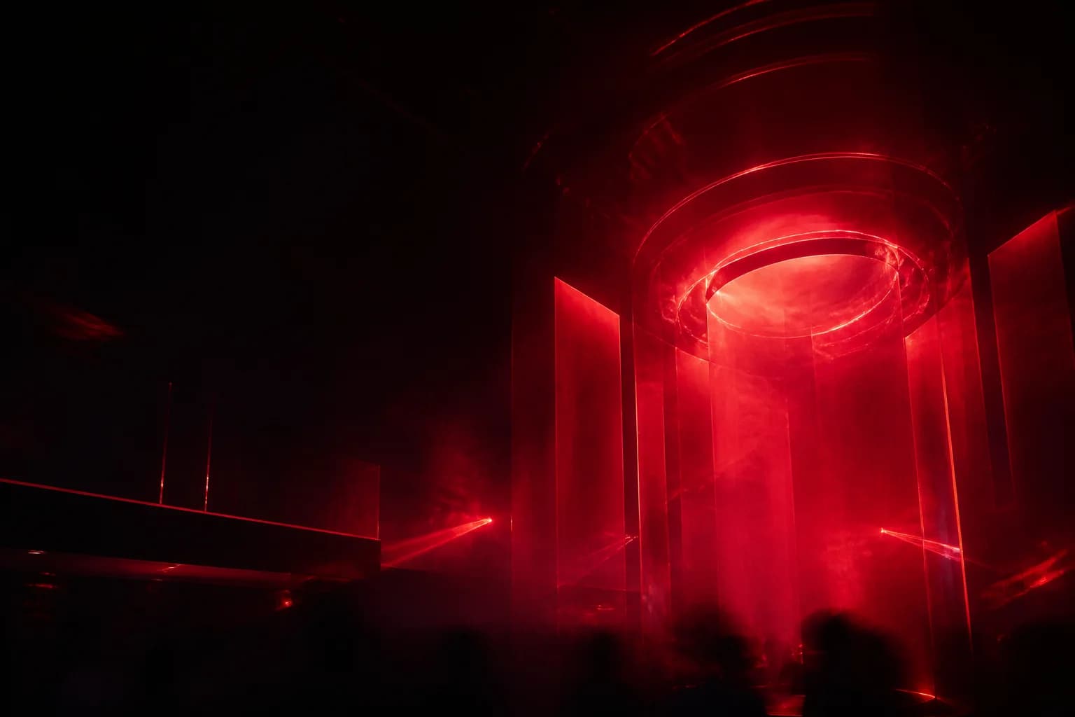 Red light installation inside NEST